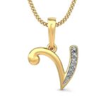 More Vlone Gold Plated Initial Pendant V Necklace Necklace Gold