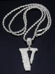 More Vlone New Hip-Hop Silver Chain Necklace Silver