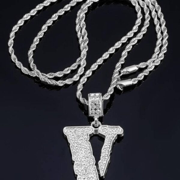 More Vlone New Hip-Hop Silver Chain Necklace Silver