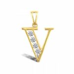 More Vlone V Letter Pendant Necklace Necklace Gold