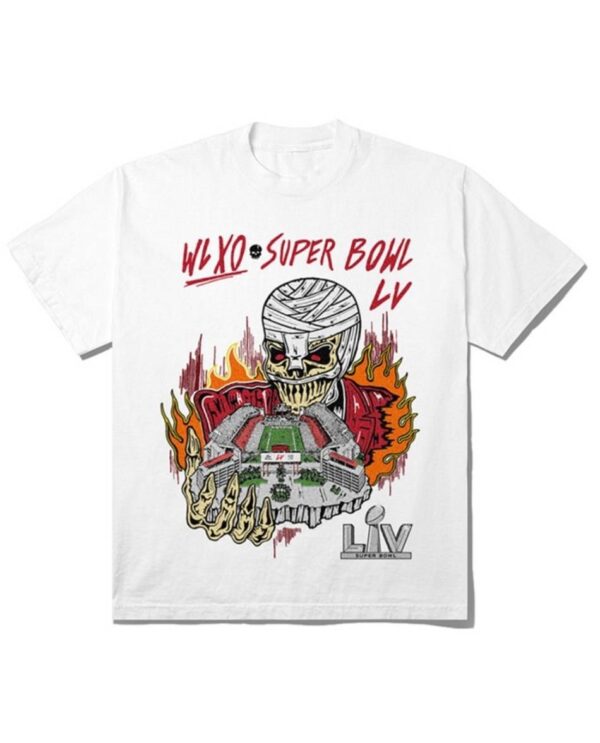 Rappers Collab Vlone Warren Lotas XO Super Bowl LV T-Shirt The-Weeknd White
