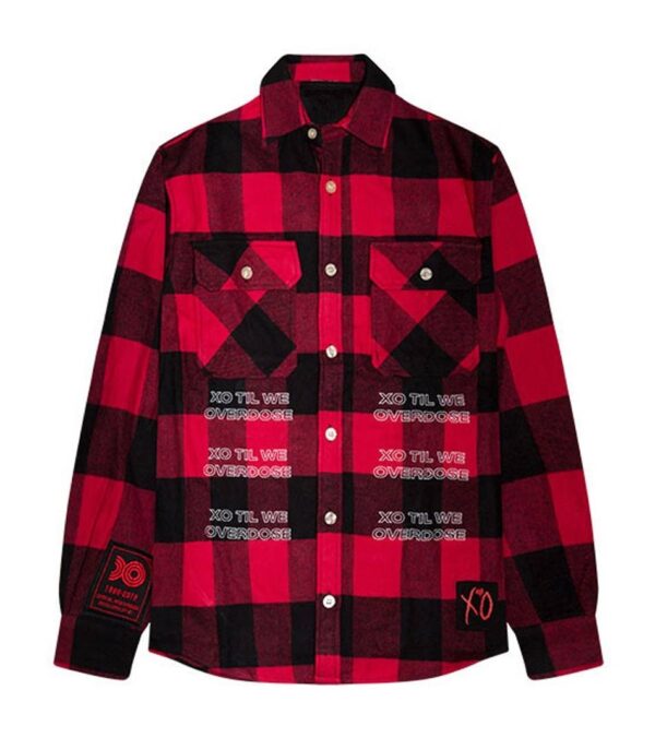 Rappers Collab Vlone XO Classic Logo II Flannel The-Weeknd Red