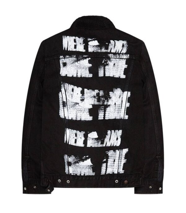 Rappers Collab Vlone XO Visions Denim Sherpa Jacket The-Weeknd Black